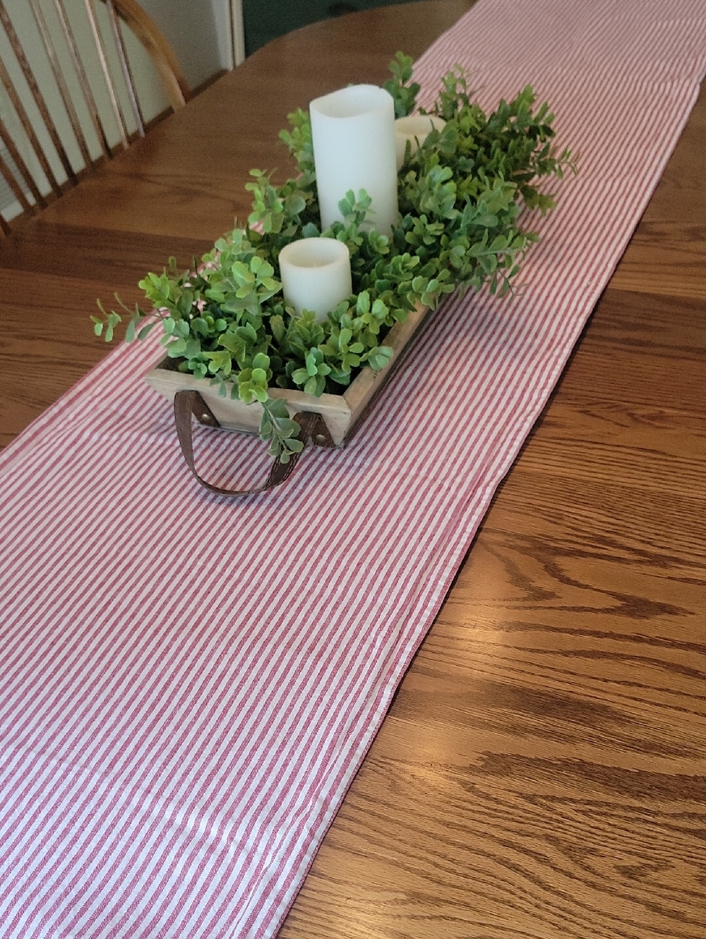 Pottery Barn Wheaton Stripe Linen Organic Cotton Table Runner